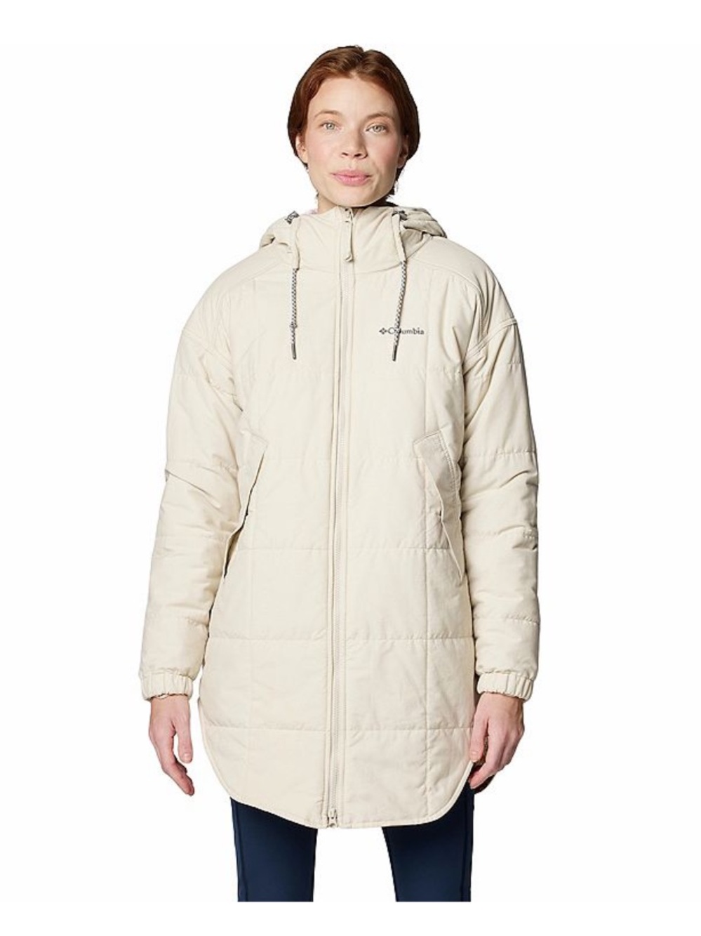 Columbia women’s chatfield hill Hooded Puffer Jacket in Beige